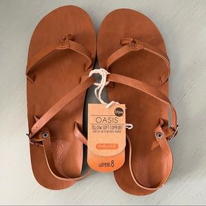 FeelGoodz Vegan Leather Strap Sandals Flip Flops